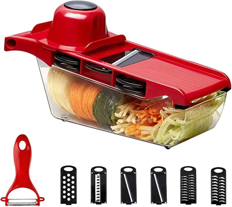 10 in 1 Mandoline Slicer Vegetable Cutter with Stainless Steel Blade Manual Potato Peeler Carrot Cheese Grater Dicer Kitchen Tool - Verstile Shop