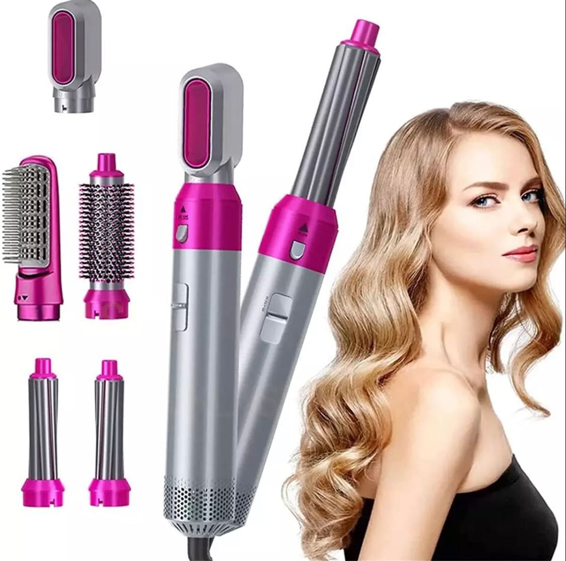 5 in 1 Hair Dryer Hot Air Brush Hair Volumizer Straightener and Curler - Verstile Shop